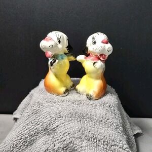 Vintage Snirky And Sally Circus Dogs Salt & Pepper Shakers Japan